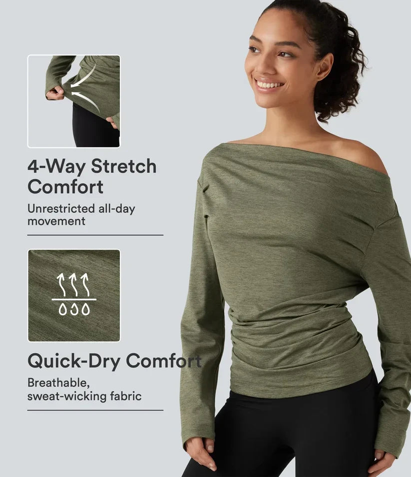 BuyTheReal Origin — Off-Shoulder Active Top