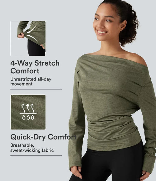 BuyTheReal Origin — Off-Shoulder Active Top